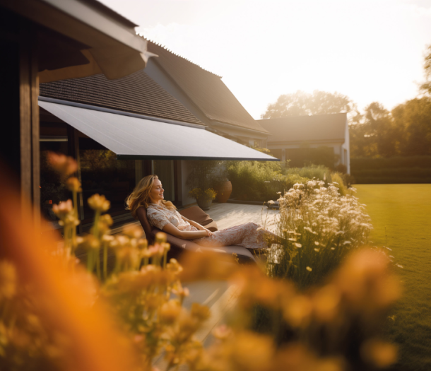 Buitenzonwering van Suncircle - knikarmscherm