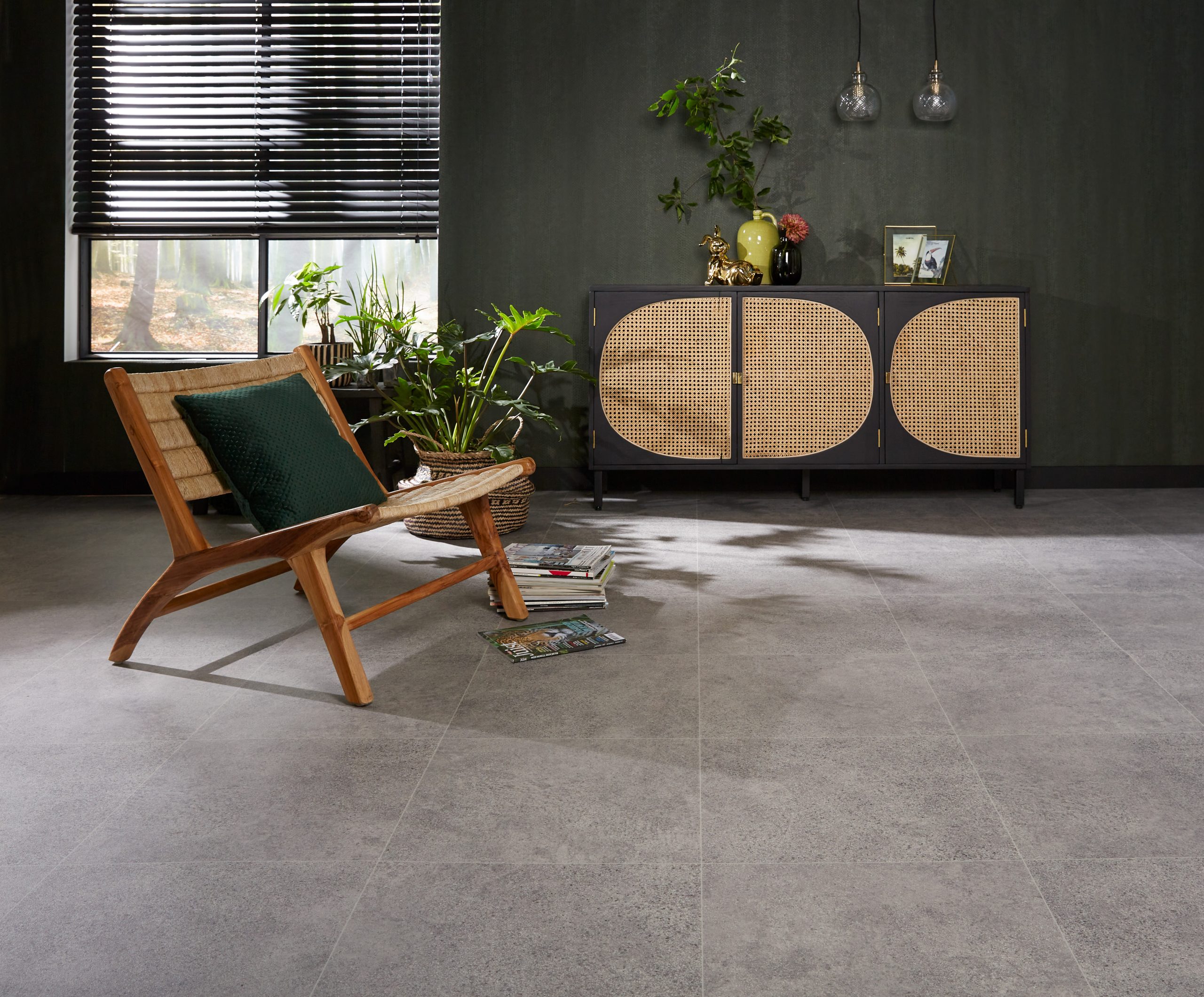 Ambiant – vinyl – tegellook – lichtgrijs – Tempesta Velvetex – Supreme tex back – sfeerfoto – liggend