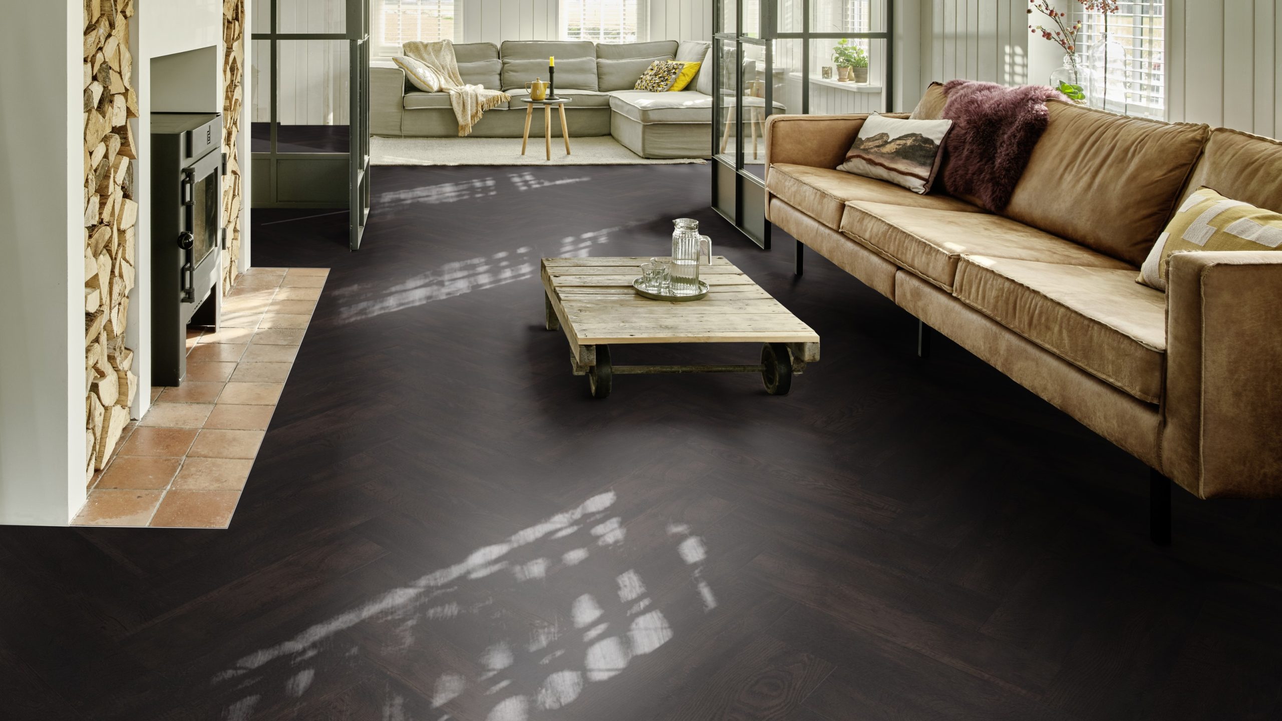 Moduelo – Roots – Zwart – Visgraat – PVC – Woonkamer