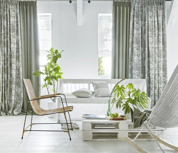 Gordijnen – woonkamer – scandinavisch – natuurlijk – wit groen – A House of Happiness – SCANDILIVING