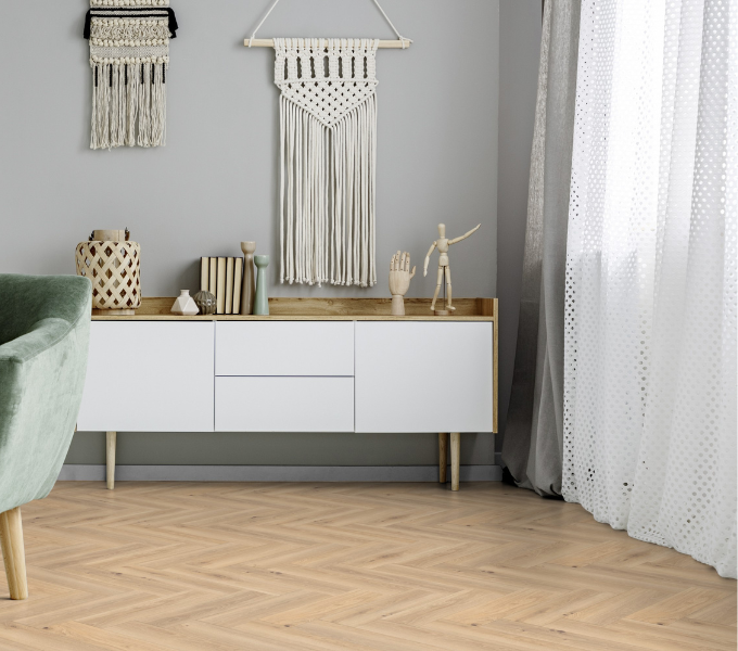 PVC-vloer visgraat Hagen beige
