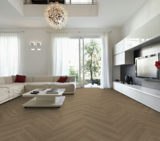 PVC-vloer visgraat Finanten2 bruin