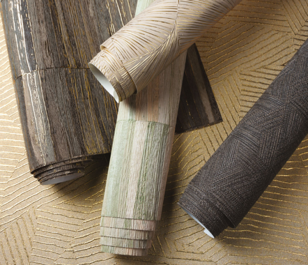 Casamance behangrollen in bruin en beige tinten met structuur Casamance behangrollen in bruin en beige tinten met structuur