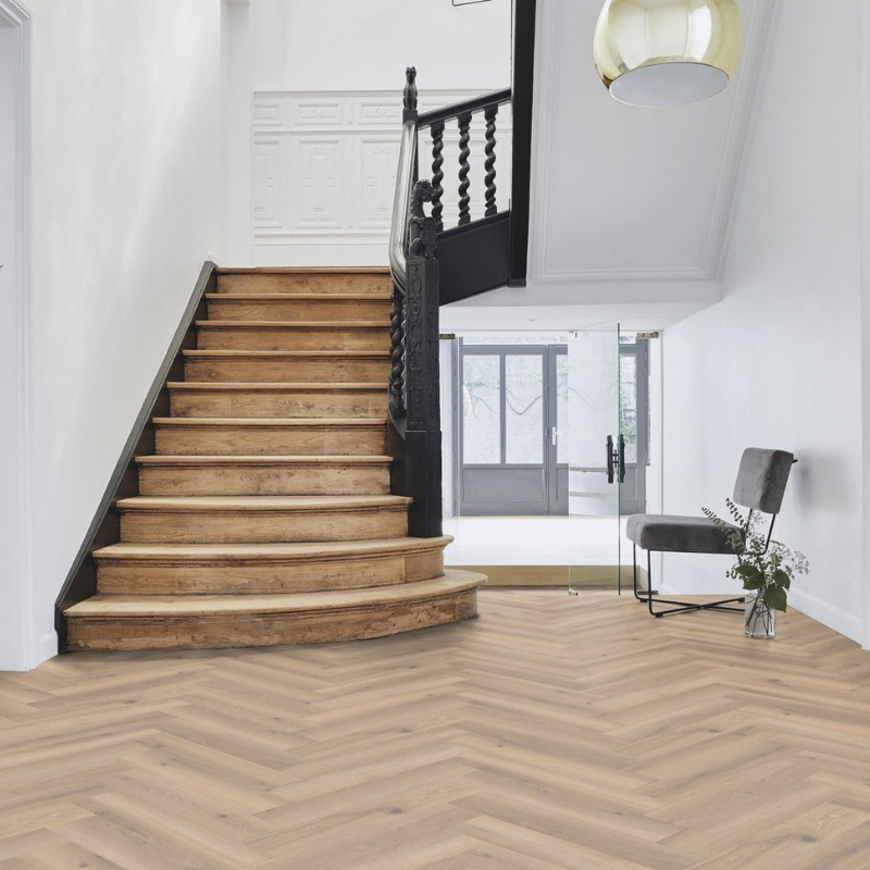 PVC-vloer visgraat Vels nutmeg