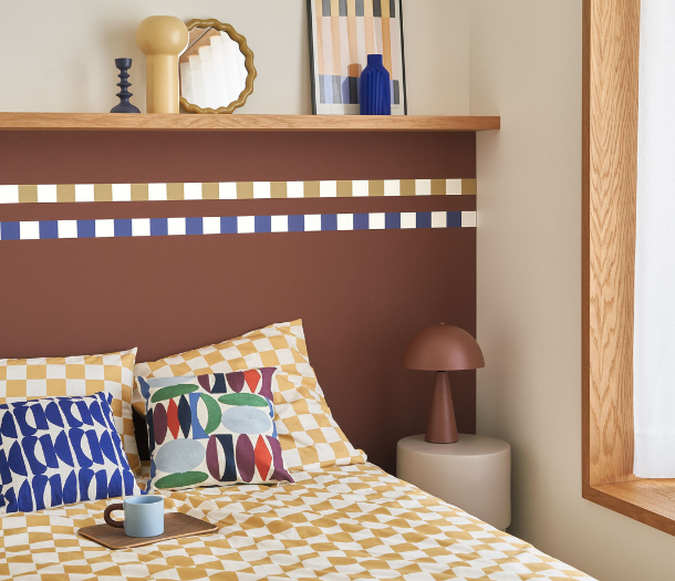 Woontrend - Color Rush. Een slaapkamer met gekke printjes