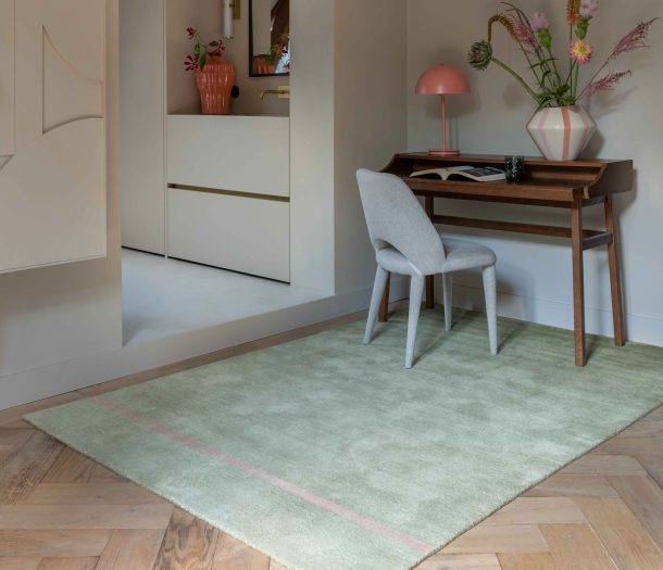 Rechthoekig vloerkleed in pasteltinten van Brinker Carpets