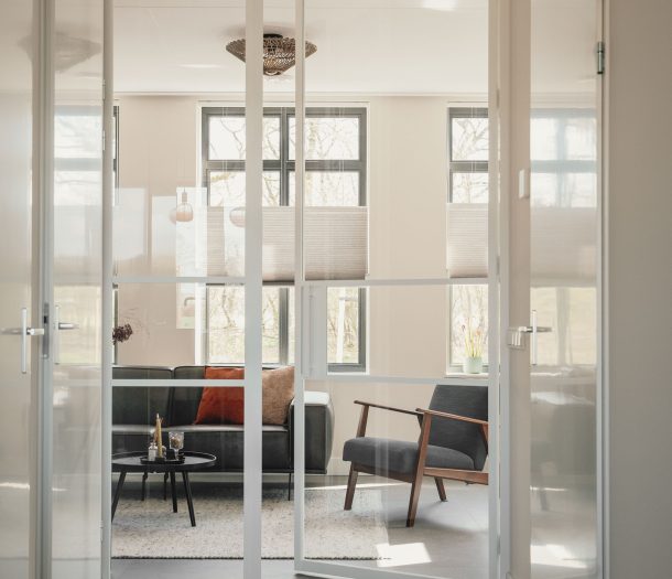 Metal Doors scharnierdeur met vast element (wit, type MEATL500)