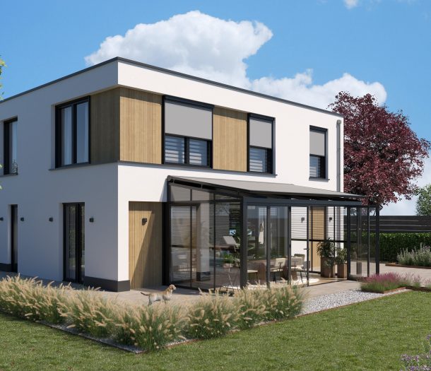 Villa met verandazonwering