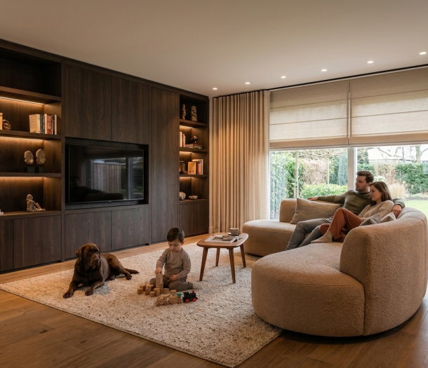 Een sfeervolle woonkamer en samenhangend interieur is het resultaat van advies aan huis