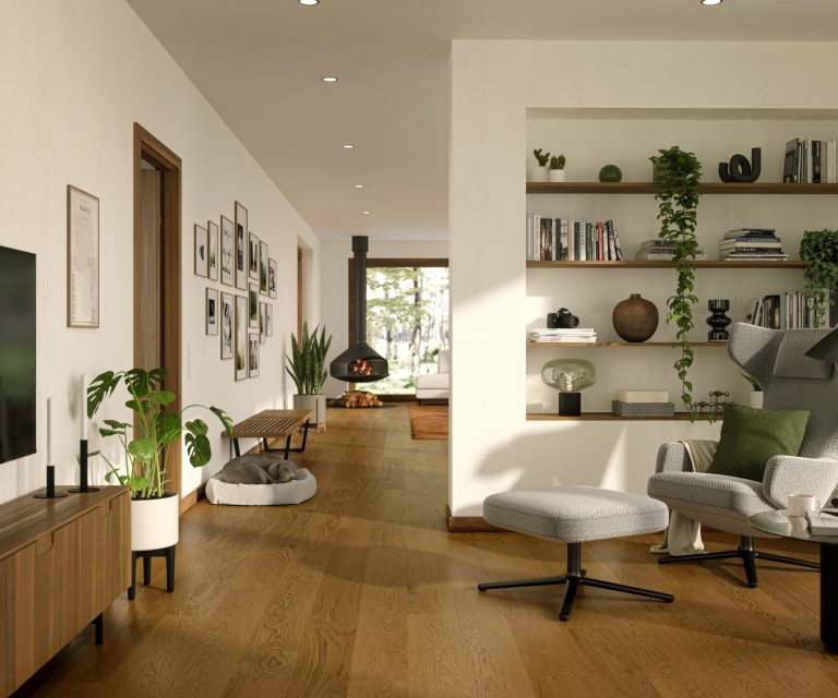 L Nature Tullstorp Terra Brown - 346037 - sfeerfoto van woonkamer